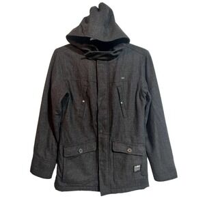 AmBig wool blend long winter jacket coat men size medium zip & snap w/ pockets